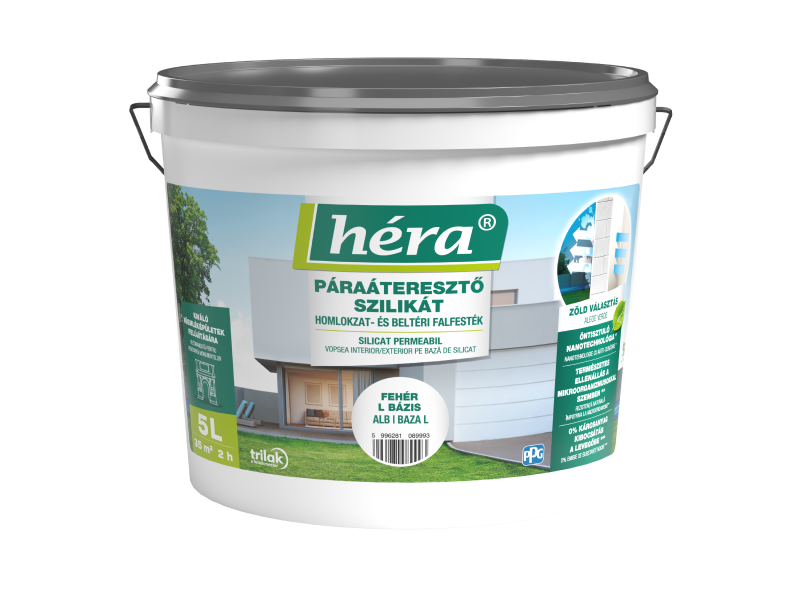 Héra Páraáteresztő Szilikát Homlokzat- és Beltéri Falfesték