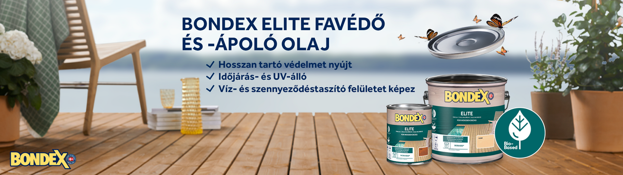 Bondex Elite favédő és -ápoló olaj 2,5l-0,75l kiszerelés