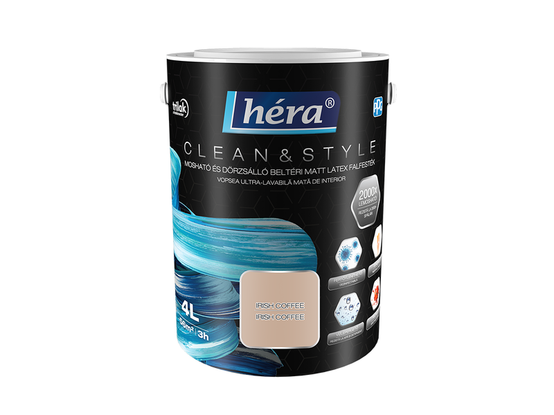 Héra Clean&Style beltéri latex matt falfesték Irish coffee 4 L