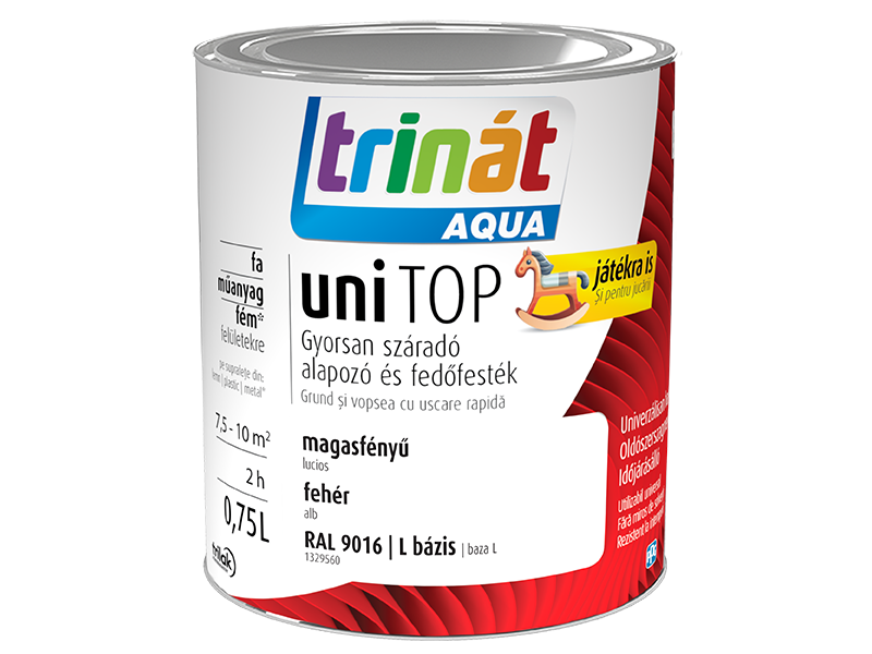 Trinát Aqua uniTOP magasfényű gyorsan száradó alapozó és fedőfesték